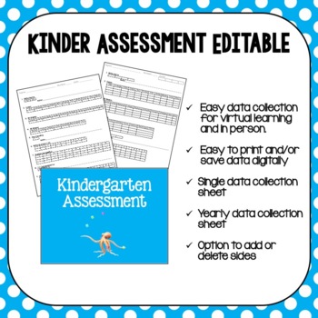 Preview of Editable Digital Kinder Assessment