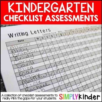 Preview of Kindergarten Assessment, Checklist Assessments