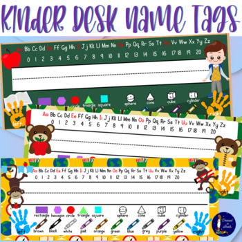 Preview of Editable Kindergarten Desk Name Tags