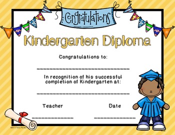 Editable Kindergarten Graduation Diplomas by Pooky Pandas | TpT