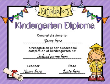 Editable Kindergarten Graduation Diplomas by Pooky Pandas | TPT