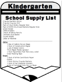 Editable- Kindergarten Supply List