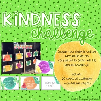 Preview of Editable Kindness Challenge