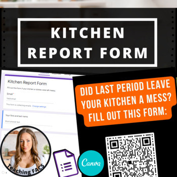 Preview of Editable Kitchen Report Form [FACS, FCS]
