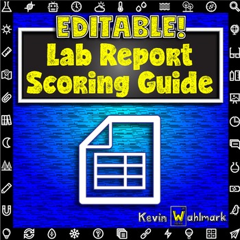 Preview of Editable Lab Report Scoring Guide Rubric