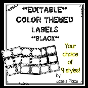 Preview of Editable Labels BLACK