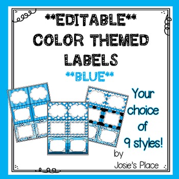 Preview of Editable Labels BLUE