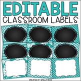 Editable Labels Chalkboard and Blue