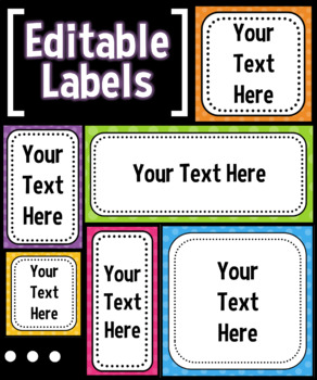 EDITABLE Labels - Bright Rainbow by The Unconventional Educator | TPT