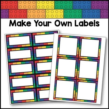 Editable Labels | Building Block Classroom Decor LEGO Inspired | TpT