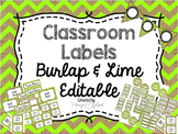 Editable Labels: Burlap & Lime