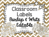 Burlap & White/Farmhouse Labels: Editable