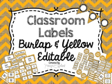 Editable Labels: Burlap & Yellow
