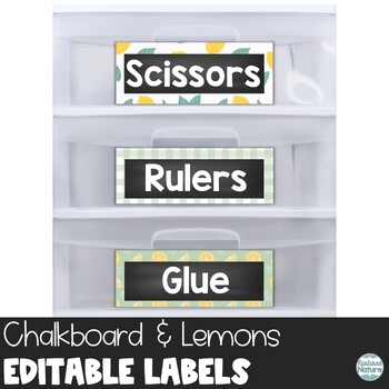 Editable Labels - Chalkboard and Lemons - Printable Modern Farmhouse Decor