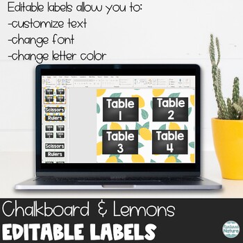 Editable Labels - Chalkboard and Lemons - Printable Modern