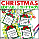 Editable Labels - Christmas Gift Tags Printable  - Name Tags