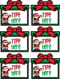 Editable Labels - Christmas Gift Tags With Santa  - Name Tags