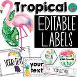 EDITABLE Labels Tropical Theme