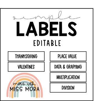 Preview of Editable Labels Freebie