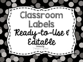 Editable Labels: Gray Confetti (Polka Dots)