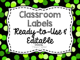Editable Labels: Green Confetti (Polka Dots)