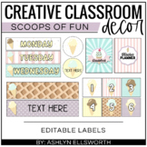 Editable Labels - Ice Cream Classroom Decor 