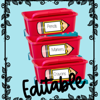 Preview of Editable Labels | Labels for Storage Bins, Name Tags, Folders, Journals