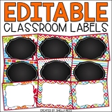 Editable Labels Colorful Chalkboard