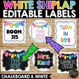 Editable Labels Farmhouse White Wood Shiplap | 60 differen