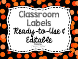Editable Labels: Orange Confetti (Polka Dots)