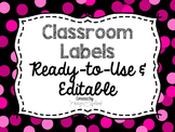 Editable Labels: Pink Confetti (Polka Dots)