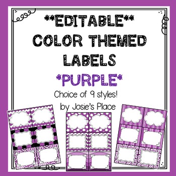 Preview of Editable Labels  Purple