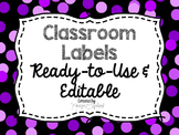 Editable Labels: Purple Confetti (Polka Dots)