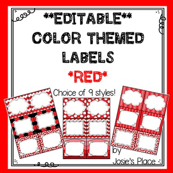 Preview of Editable Labels RED