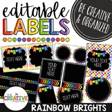 Editable Labels - Rainbow Classroom Decor