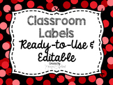 Editable Labels: Red Confetti (Polka Dots)