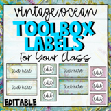 Editable Labels | Teacher Toolbox | Vintage Beach Decor