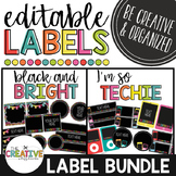 Editable Labels - Techie Brights BUNDLE