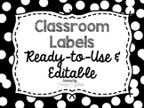 Editable Labels: White Confetti (Polka Dots)