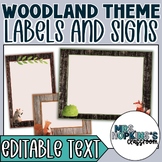 Quarter Half Full Sheet Editable Labels & Signs Woodland C