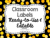 Editable Labels: Yellow Confetti (Polka Dots)