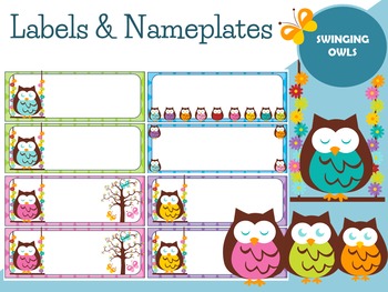 Editable Labels And Name s Swinging Owls By Little Lotus Tpt