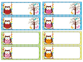 editable labels and name tags swinging owls by little lotus tpt