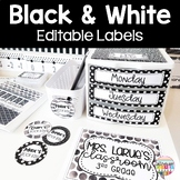 Editable Labels Black and White Classroom Decor Classroom 