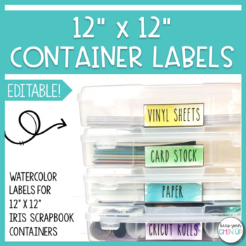 Michaels 12x12 Scrapbook Bin Labels by Kim Gentry