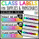 Editable Labels for Classroom Decor and Supplies