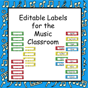 Preview of Editable Labels for the Music Classroom