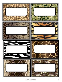 Labels Safari Animals by Clever Chameleon | TPT