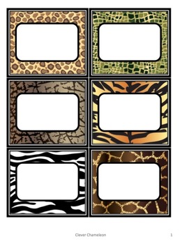 Labels Safari Animals by Clever Chameleon | TPT