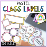 Editable Labels / name tags / Pastel themed